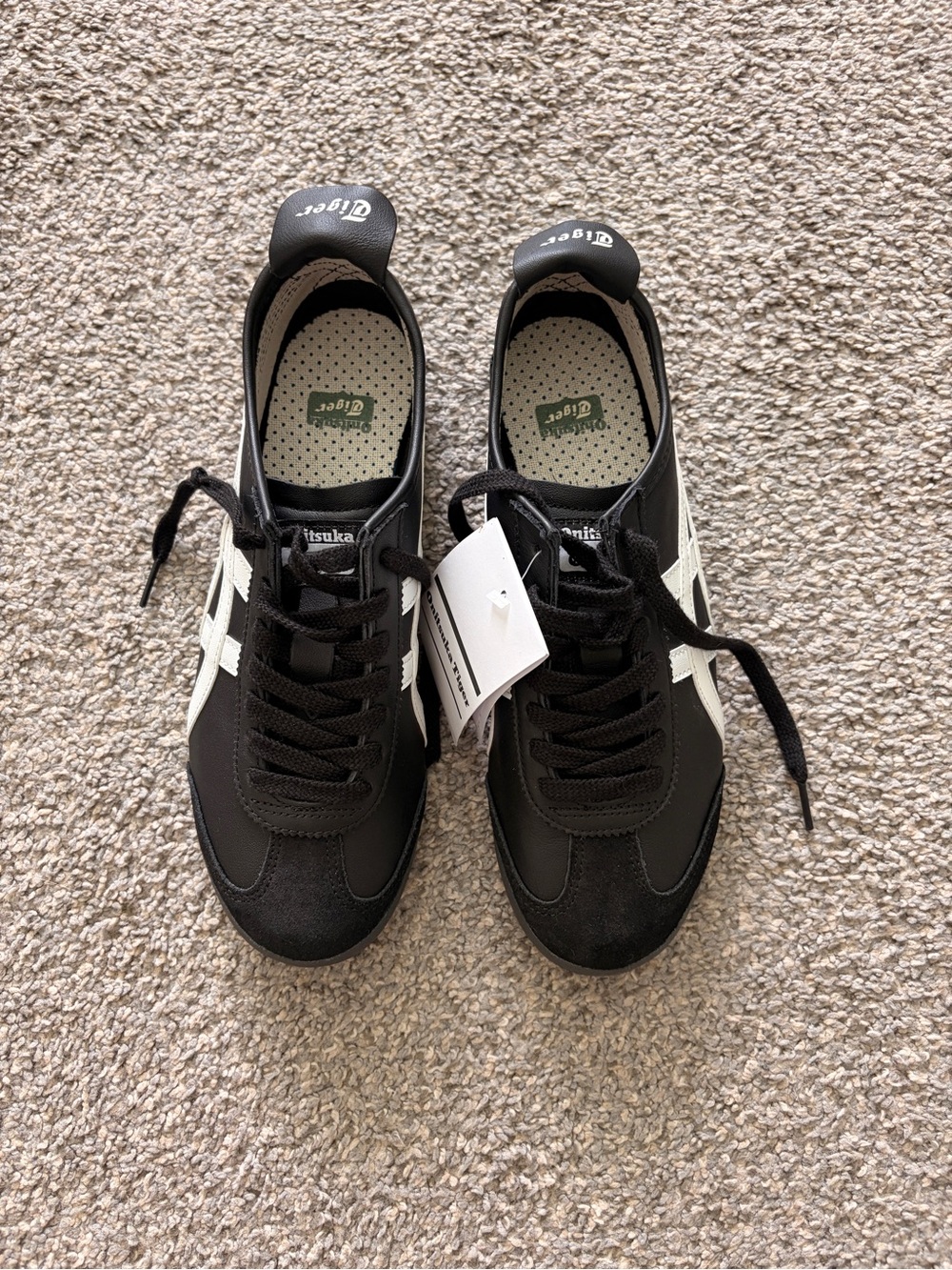 Onitsuka Tiger by Asics Black Sneakers with White Stripes -unisex